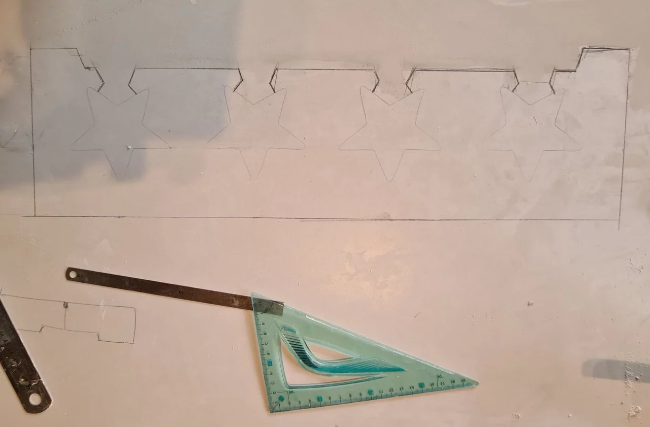 dessin avant coulée plâtre